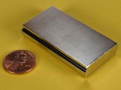 1 x 2 x 3/8 Inch Neodymium Rare Earth Stepped Block Magnet N42 